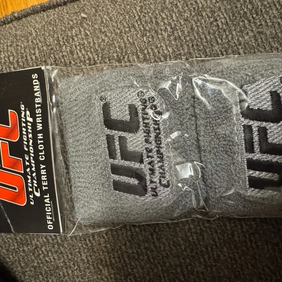 UFC Red and Black Cap with Gray Wristbands - Picture 3 of 3